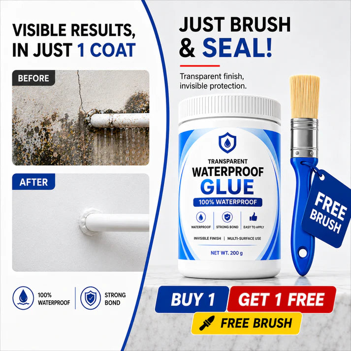 Transparent Waterproof Glue + Free Brush! 🔥 (Buy 1 Get 1 FREE) 🔥